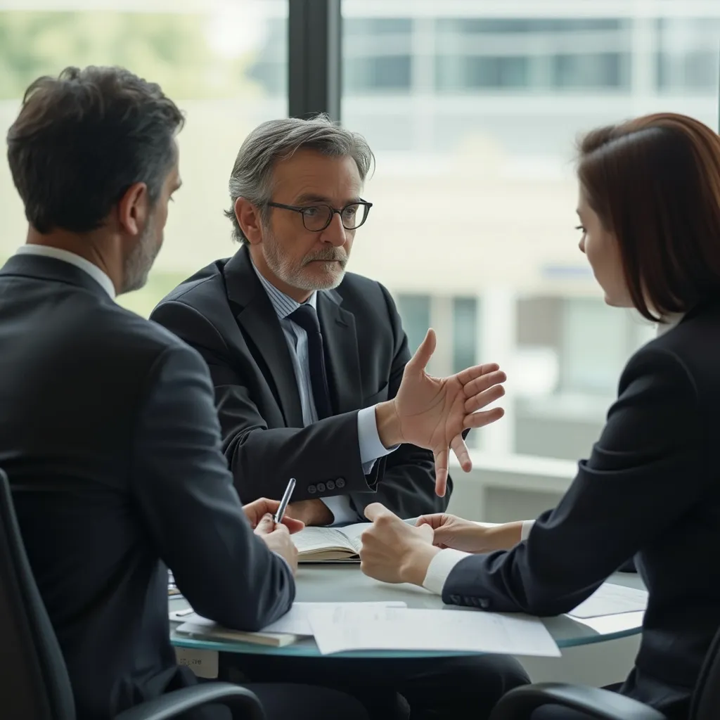 Consultor presentando estrategias a un cliente